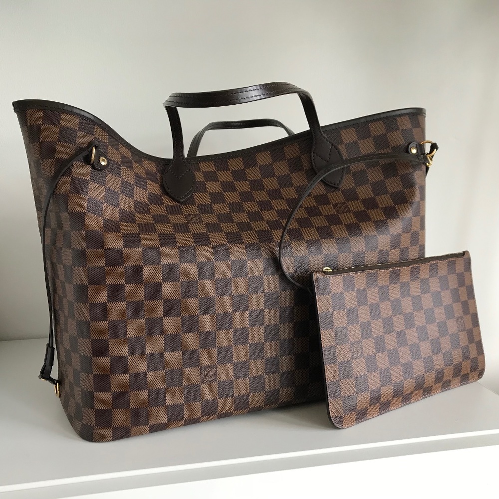 designer Louis Vuitton GM Neverfull Damier Ebene bag